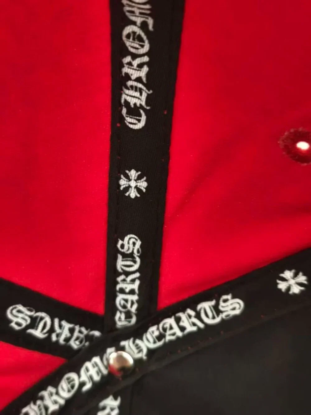 Chrome Hearts CH Logo Embroidered Baseball Cap, Red